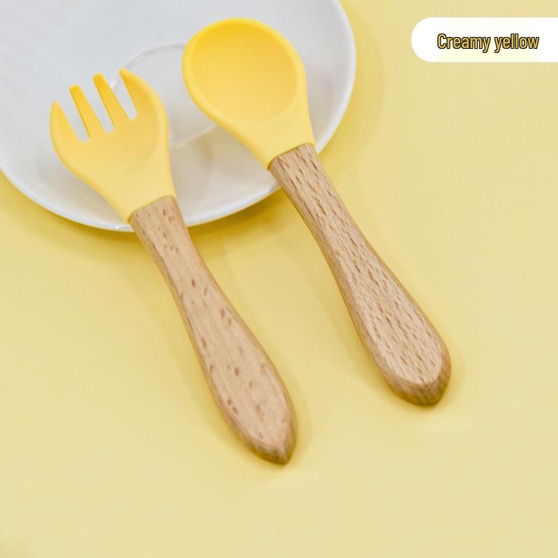 

Детский набор вилки и ложки с деревянной ручкой для кормления и обучения малыша