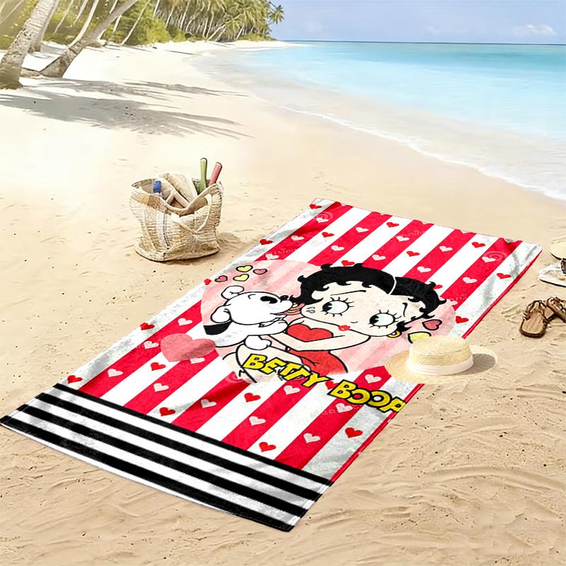 Betty Boop Beach Towel Perfect for Travel, Outdoor Activities, Swimming, Camping, Hiking