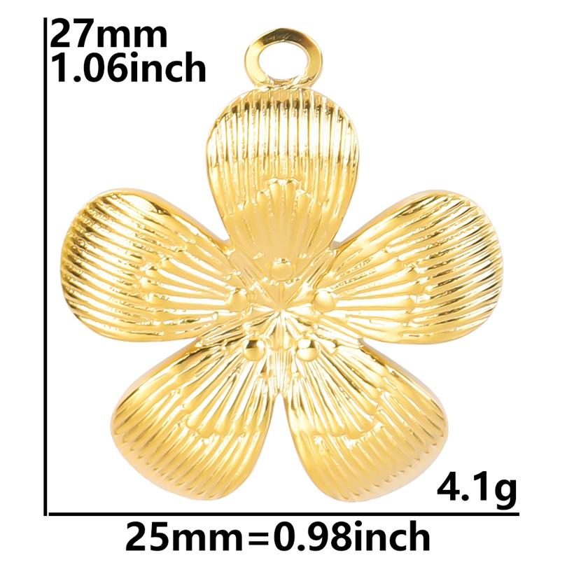 6pcs Gold Color Stainless Steel Charms For Jewelry Making Supplies Plant Leaf Flower Pendant Charm Cherry Pepper Sunflower Charm