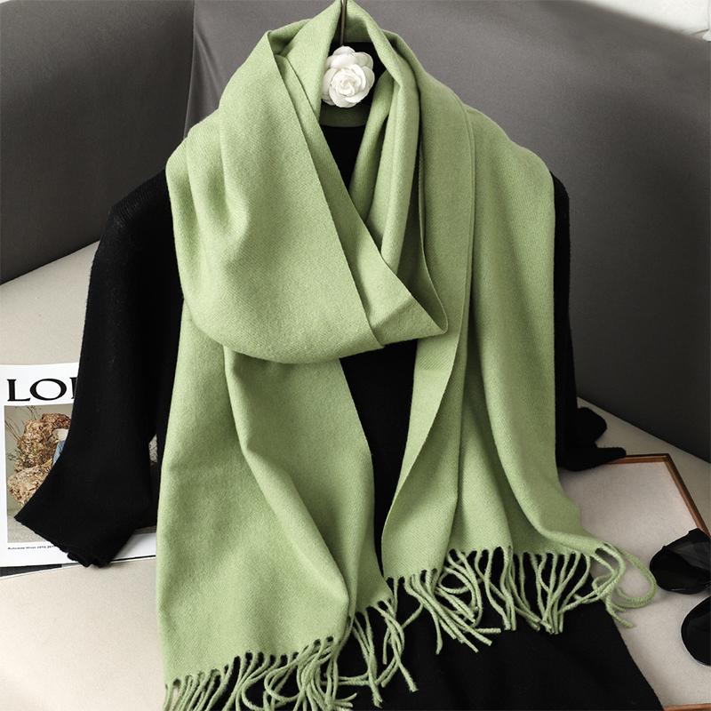 Nytt 62 farger Vinterskjerf for kvinner Langt Varmt Kasjmirskjerf Hijab Ensfarget Dame Sjal Wrap Kvinnelig Pashmina Bandana Hodeskjerf