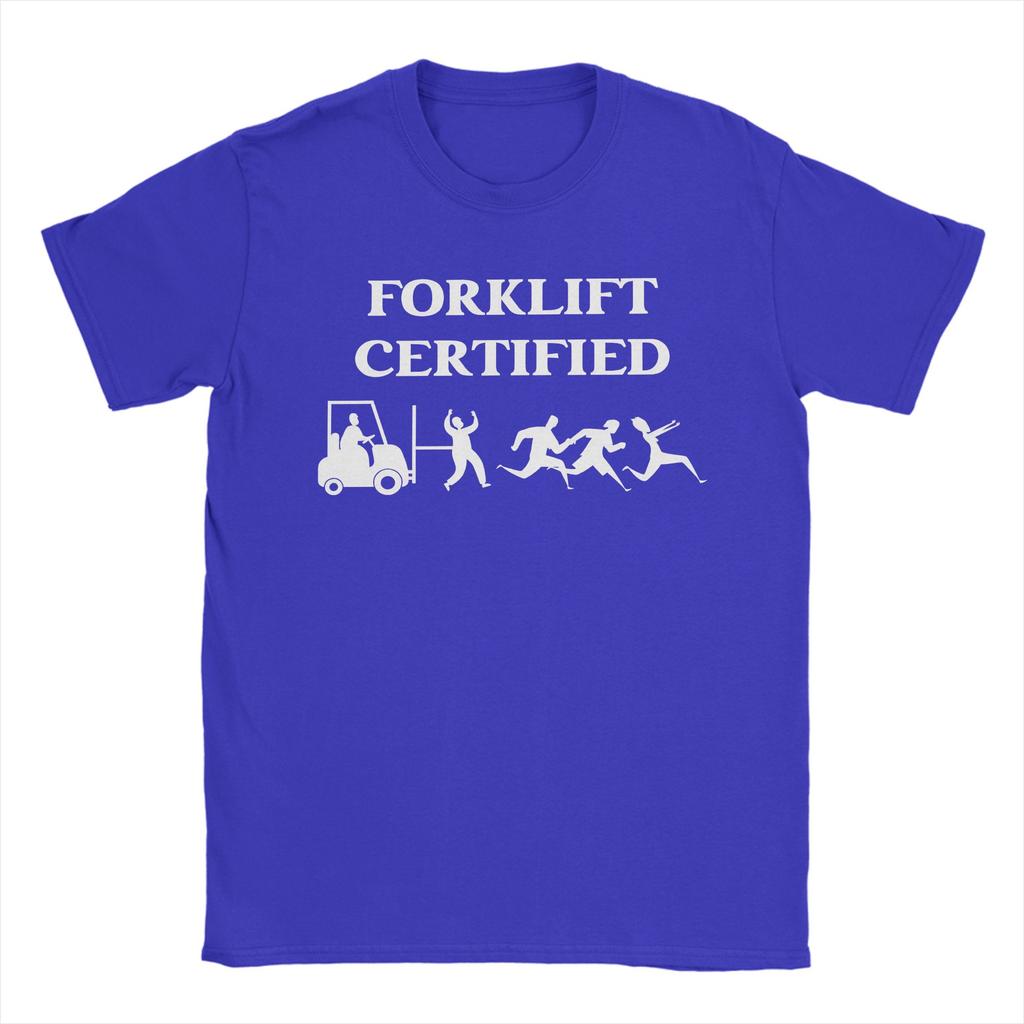 Printed Forklift Certified Funny Forklift Driver Operator T Shirt for Unisex Women 100 Cotton Tshirts Short Sleeve Clothing
