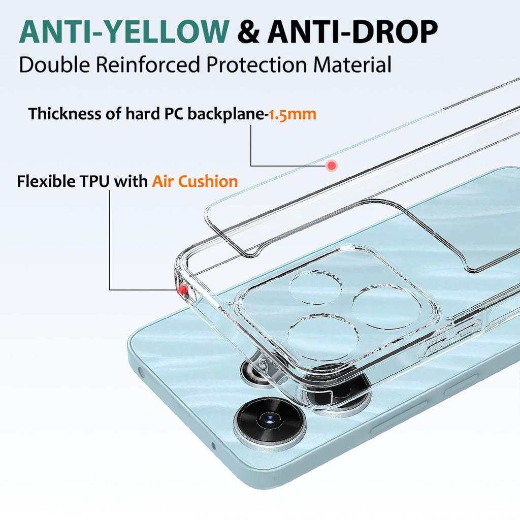 For Xiaomi Poco F6 5G/Redmi Turbo 3 5G Case TPU+Acrylic Anti-Drop Clear Phone Cover
