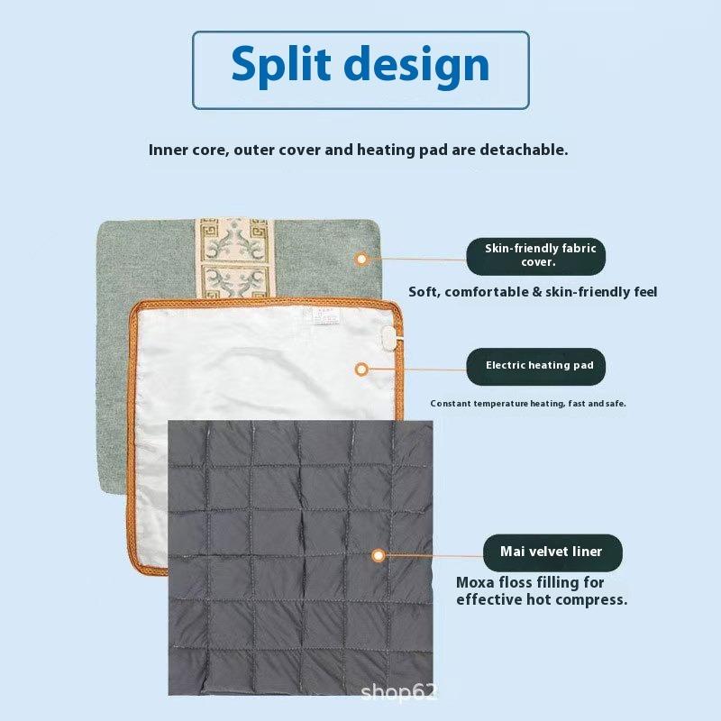 Electric Heating Moxa Velvet Seat Cushion Heating Wormwood Moxibustion Pad Office Home Sitting Moxibustion Adjustable Temperature Heating Seat Cushion