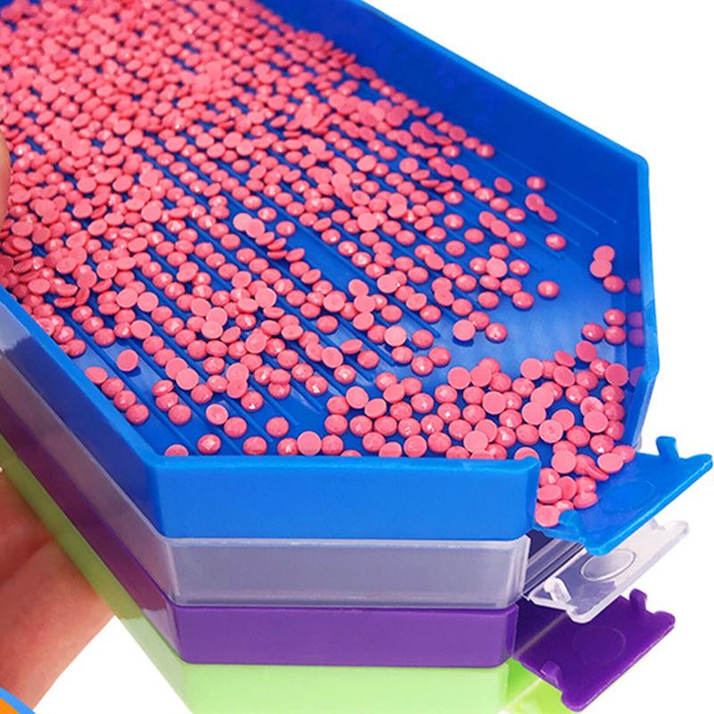 1Pc Diamond Painting Tray Plate Large Capacity Square Point Drill Embroidery Tool Diamond Embroidery Accessories
