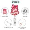 Acrylic Glitter Pink Christmas Bow Tree Retractable Badge Reel Name Tag Alligator Clip Medical ID Badge Holder Gift for Nurse