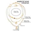 SHIXIN 3Pcs/Set Elegant Multi Layer Imitation Pearl Choker Necklace Women Bohemian Conch Scallop Starfish Pendant Necklace Gifts
