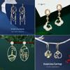 Retro Ruyi Tassel Fan-shaped Stud Earrings - Chinese Style