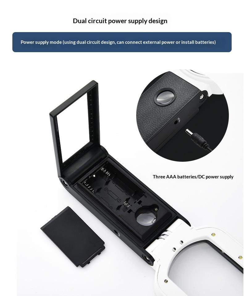 High Definition 11X Magnifying Glass for Seniors Reading with LED Light Foldable Design Desktop Handheld 1-in-1 Magnifier
