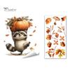 Removable Fall Window Stickers for Home Autumn Static Sticker with Cute Animals & Maple Leaves, Harvest Seasonal Glass Living Room Festival