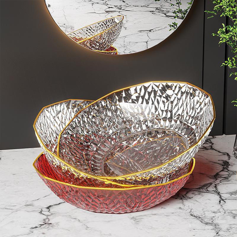 Fruit Plate Household Living Room Coffee Table Fruit Plate High-End Fruit Basin High Value Fruit Basket Fruit Basin Light Luxury Storage