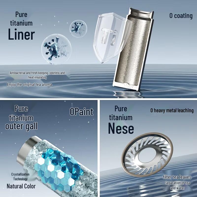 TOMIC 420ml Pure Titanium Vacuum Flask