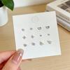Korean Style Student Stud Earrings - 6 Pairs, Versatile & Trendy Design