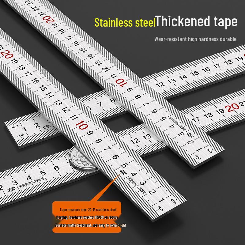 Stainless Steel 90° L-Shaped Woodworking Triangle Ruler (30mm/50mm)