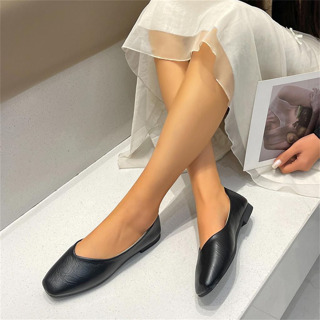 Women's Shoes Solid Colour Everyday Spring and Autumn Skin Tone Low Top Viscose Shoes