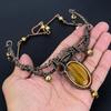 Tiger's Eye 999 Copper Wire Wrapped Necklace Adjustable, Chain Necklace Handmade Gemstone, Gift For Mom Antique Jewelry