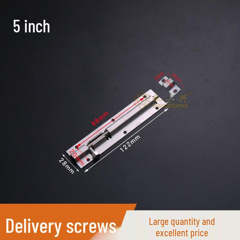 Stainless Steel Black Bolt for Cabinet & Wooden Door, Sizes: 1.5 To 5 Inches