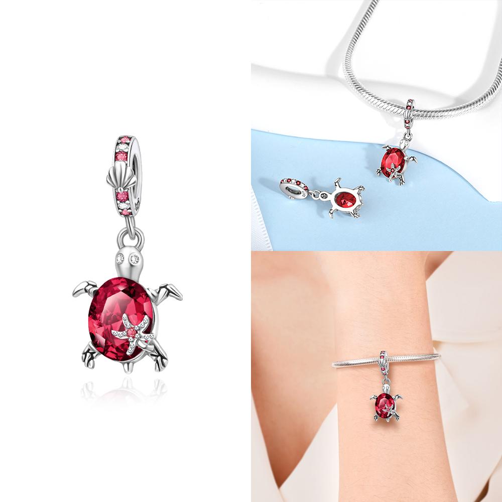 Authentic Murano Blue Turtle Pink Glass Bead Charms Compatible With Bracelets Charm Bead Charms Copper Jewellery Making Diy Anniversary Gift