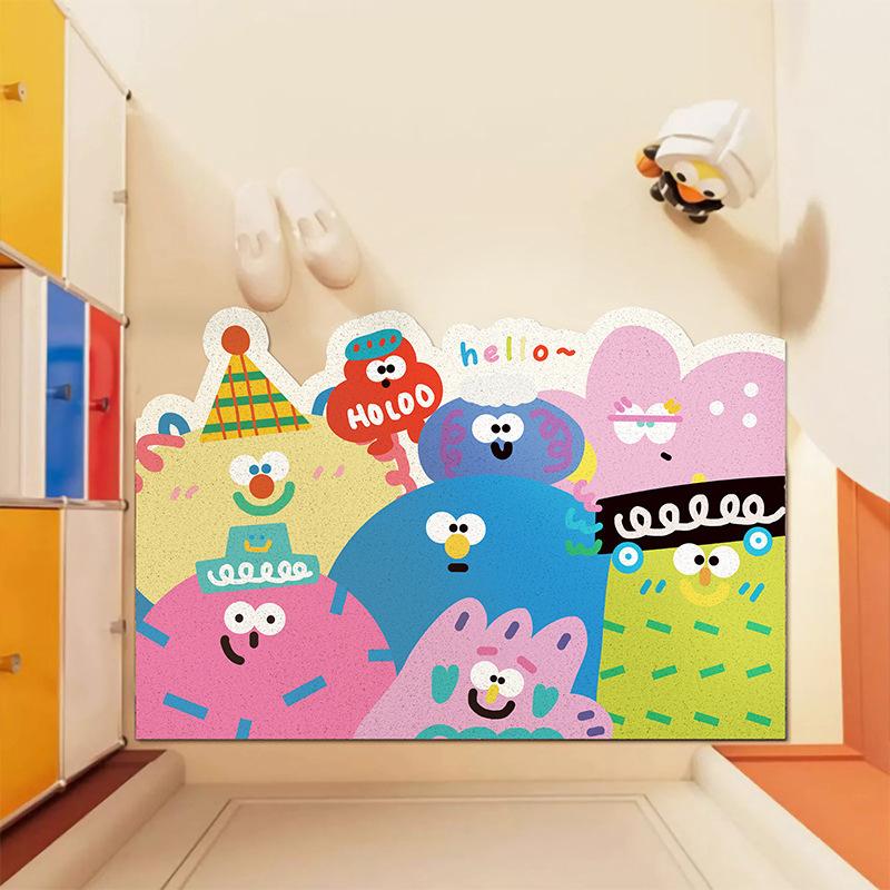 

Anime Little Monster Scraping Mud Mat Into The Door Slip-resistant Wear-resistant Silk Ring Mat Home Can Be Cut Into The Door Mat 40 * 60cm