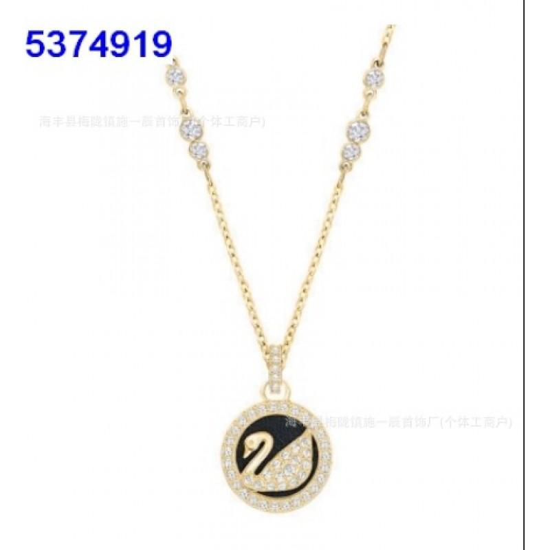 Womens Gradient Blue Swan Necklace Classic Clavicle Chain Fashion Jewelry