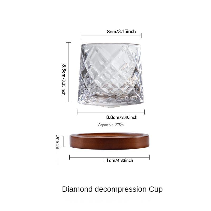 Creative Rotating Whiskey Glass Thickened Personality Tumbler Glass Wine Glass Wine Beer Cup for Restaurants/hotels