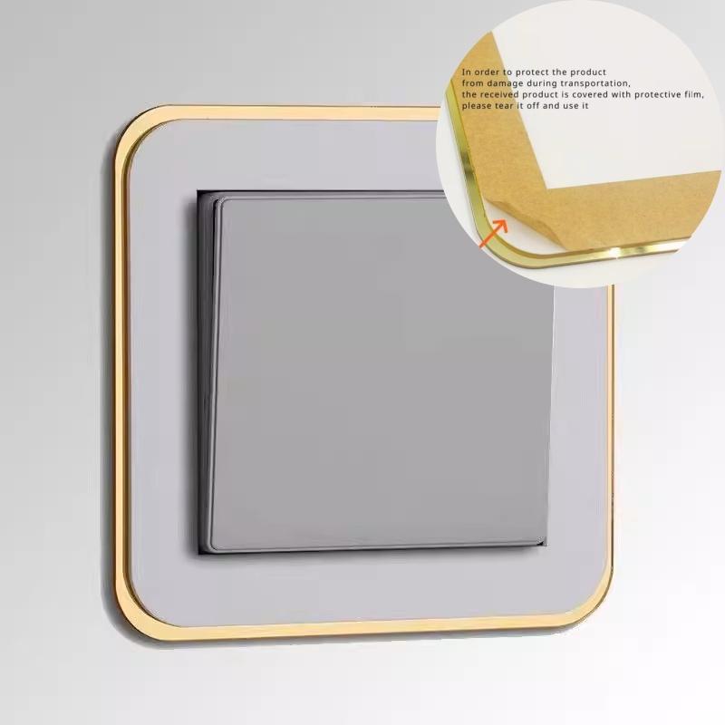 1pc New Anti-Dirty Switch Protective Cover Buckle Type Non-Adhesive Switch Socket Decorative Frame Outlet Wall Sticker Home