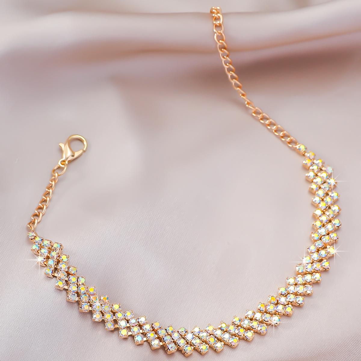 Korean Rhinestone Anklet for Women: Stylish and Versatile, Sweet and Cool Design
