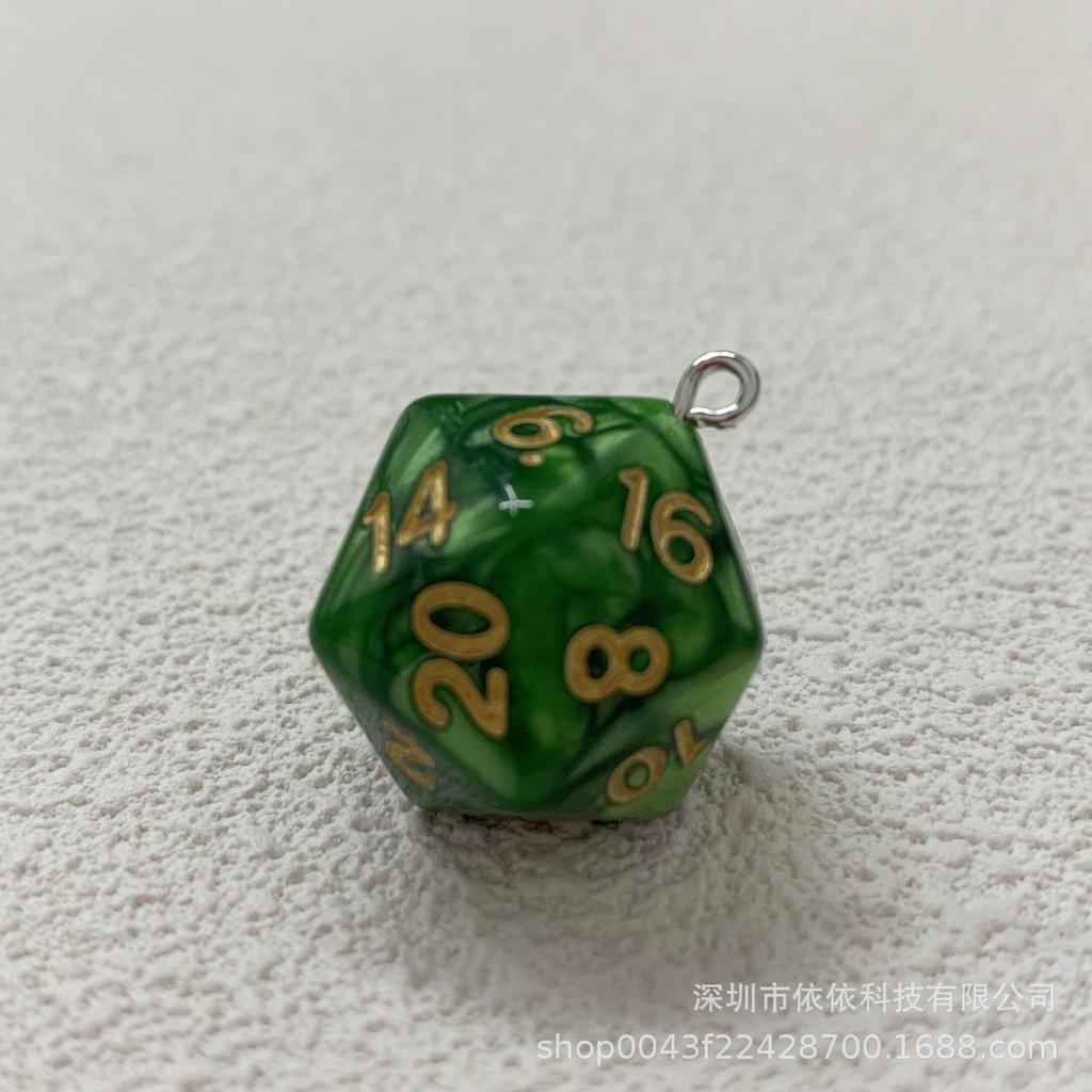 Manufacturer's real shot 20-sided sieve dice transparent solid color multi-sided dice bag pendant earrings keychain DIY accessories