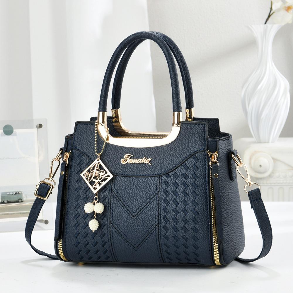 

Fashion PU Women s Handbag Stylish Vintage Tote Bag Versatile Strap Durable Shoulder Crossbody Bag Travel синий
