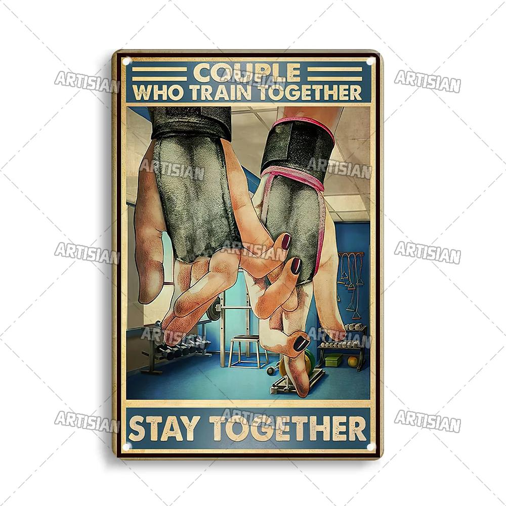 ARTISIAN Weathered Gym Club Metal Tin Sign Vintage Decorative Plate Rusty Sport Metal Poster Man Cave Club Studio Wall Decor