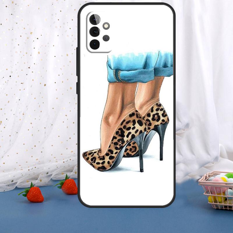 Fashion High Heels For Samsung Galaxy A15 A55 A35 A53 A33 A13 A36 A56 A26 A16 A22 A32 A52 A54 A34 A05 A06 Case