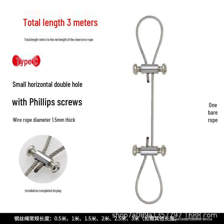 Adjustable Steel Wire Rope Lock for Hanging Lamps - Fastener Accessories and Buckles