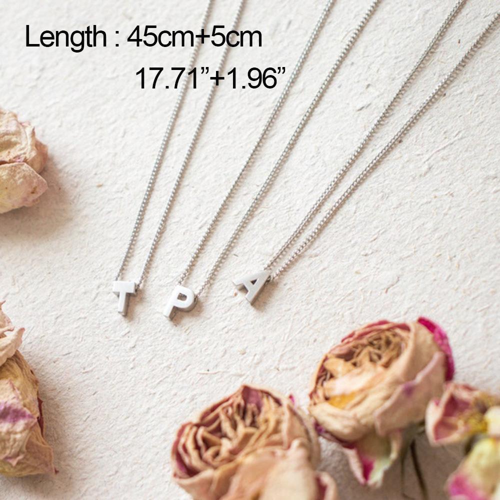 Women Tiny Letter A-Z Initial Necklaces, Small Shiny Letter Girl Chain Choker, Gold Color Stainless Steel Layered Collar Jewelry