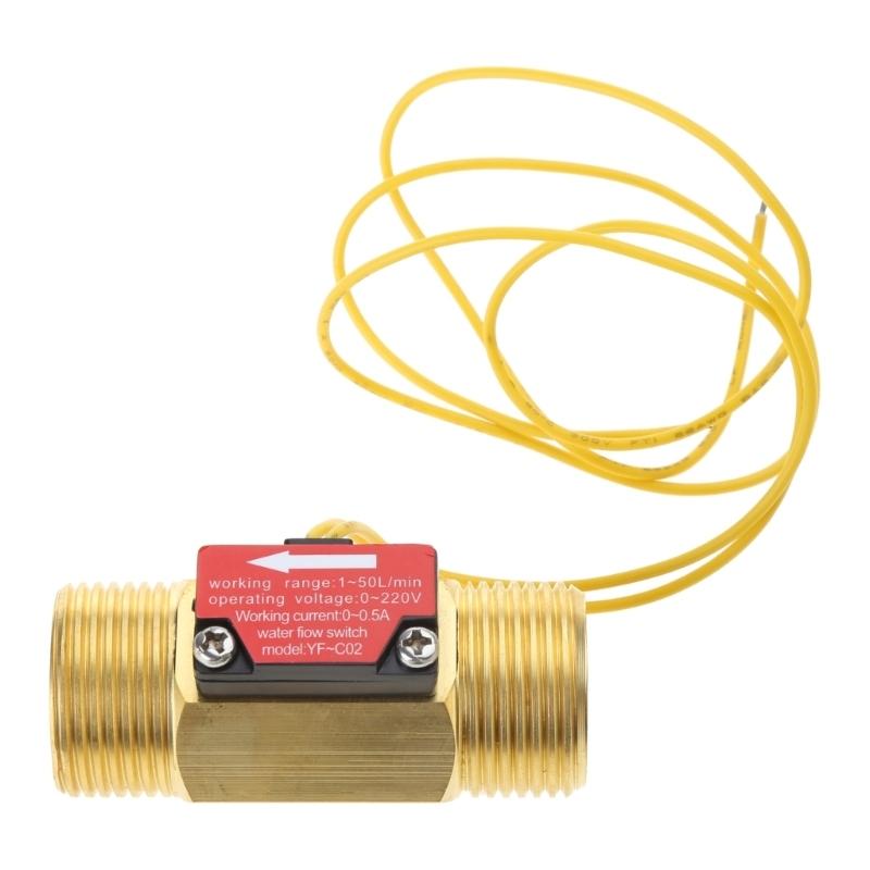 High Performances DN20 Water Flow Brass Water Flow Switchs 1.5-50L/min Water Flows Control Liquid Flowmeter A0KF