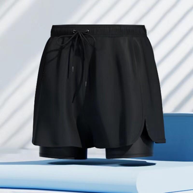 Men's Quick-Drying Double-Layer Printed Swim Trunks - Large, Loose Fit, Anti-Embarrassment, Professional Swimsuit