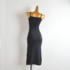 Solid Simple Sleeveless Knitted Sling Vest Skirt Women Clothes Summer New Slim Fit Slimming Sheath Split Dress