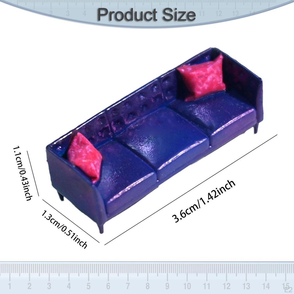 1/64 Scale Model Sofa, Miniature Furniture for Display, Artwork, Gift, Diorama, Decorative