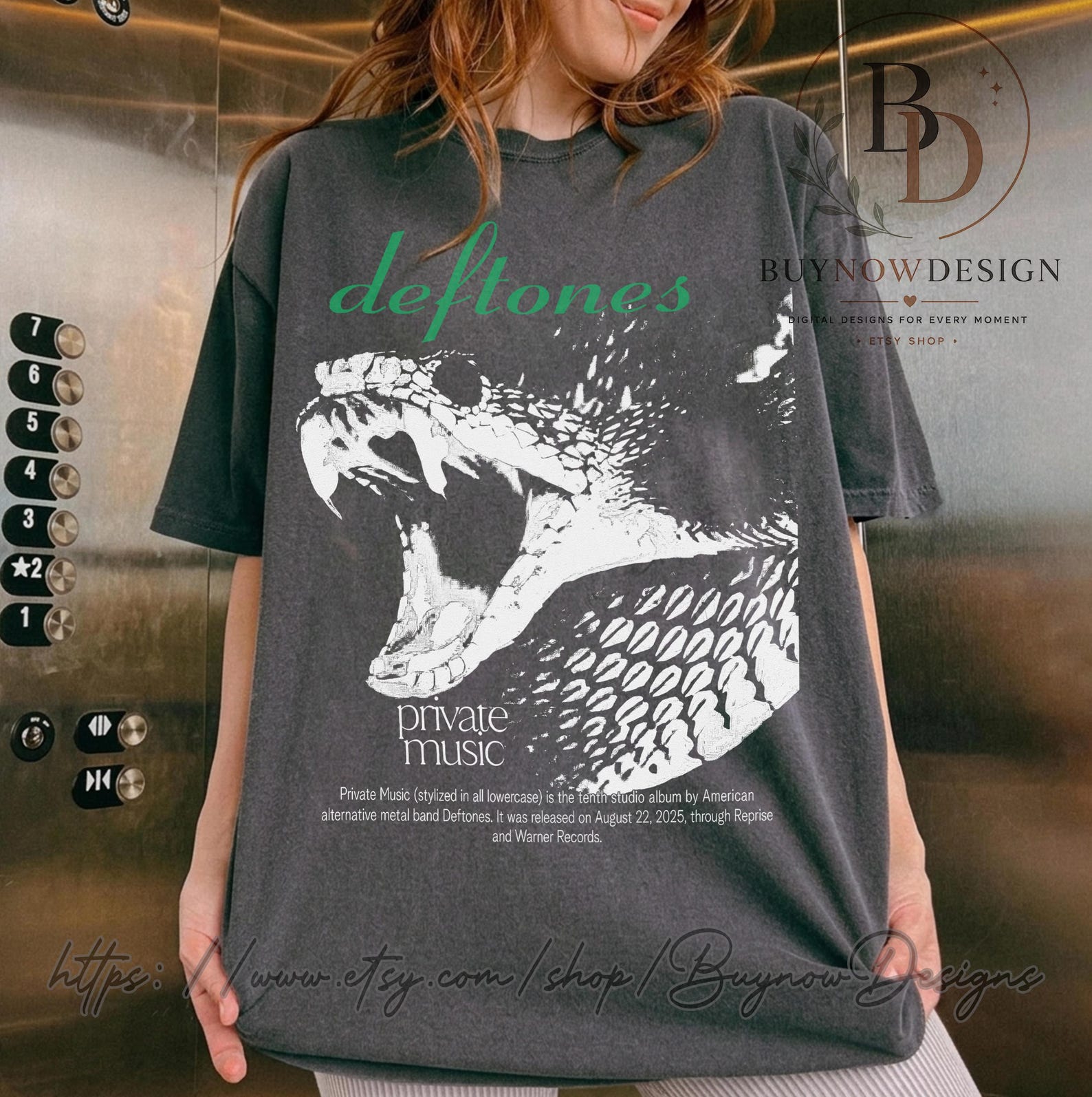 Deftones Snake Graphic Tee - Comfort Colors Vintage Band Shirt S