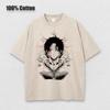 Japanese Anime Hunter X Hunter Print T-shirt Men Washed TShirt Hip Hop Streetwear TShirt Summer Harajuku Acid Cotton Tee Unisex