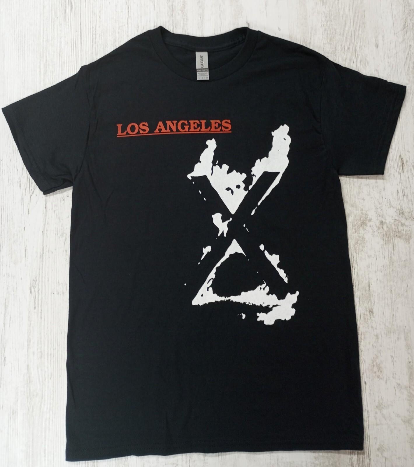 New X Los Angeles Punk Rock Band Black T-shirt with Hand Pulled Silkscreen Print XXL