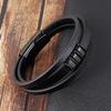 Fashion Unisex Multi-layer Woven Leather And Stainless Steel Combination Men's Leather Bracelet Black Brown Male Jewelry Gift