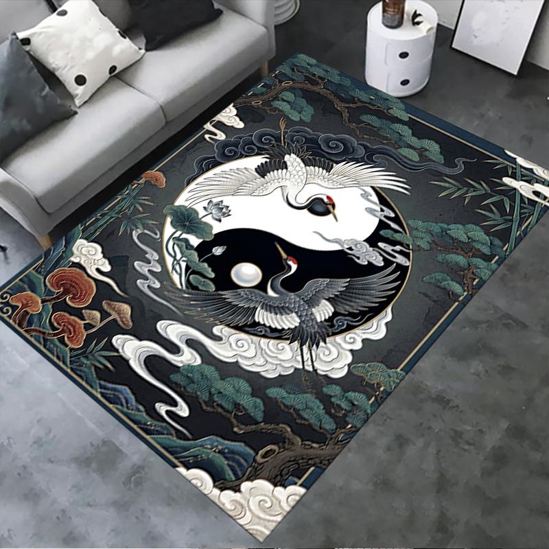 

2025 New crowned Crane Carpet Rug for Living Room Bedroom Home Sofa Decoration,Kids play Non-slip Floor Mat98 40x60cm( 15x23in )