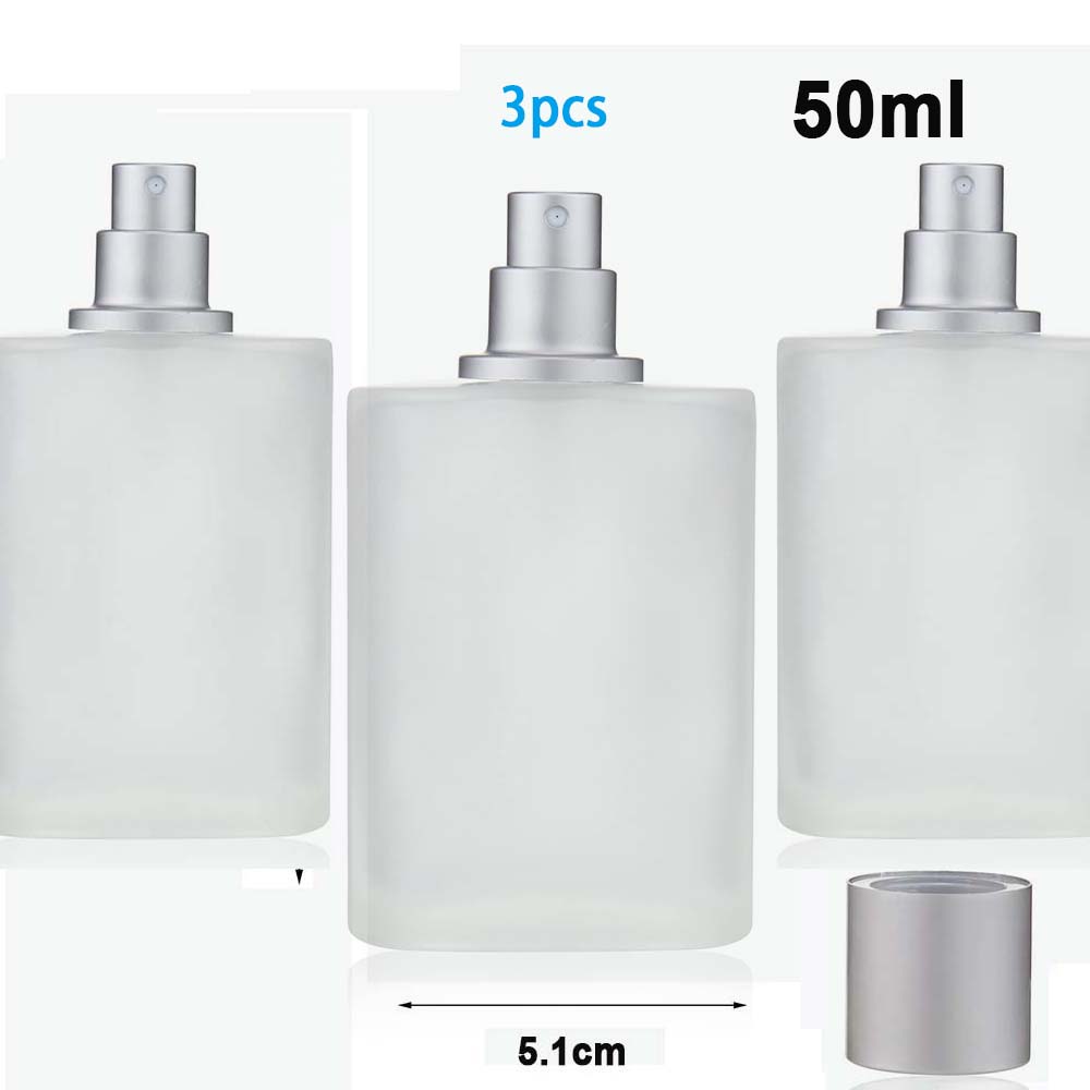 50ml/30ml/ Screw Top Sandblasted Glass Perfume Bottle Liquid Spray Bottle Empty Dispenser Bottle Empty Makeup Fine Mist Bottles