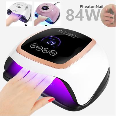 84 W UV-LED-Nagellampe, 90 W Maniküre-Lampe, Nageltrockner, 4 Modi mit Bewegungserkennung, LCD-Display, Touch-Schalter, Aushärtung von Poly-UV-Gel-Licht
