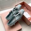 Temperament Square Head Pearl T-Buckle with Low Heel Mary Jane Shoes Women's French Patent Leather Gentle Light Mouth Single Shoes