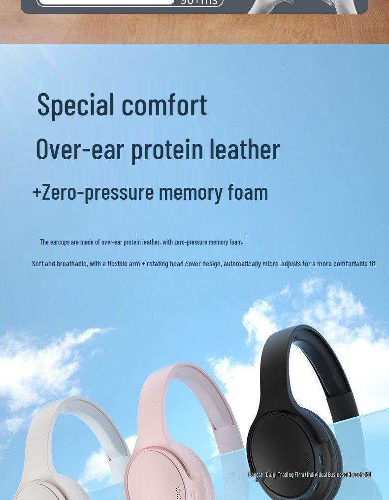 200-Hour Bluetooth Over-Ear Noise-Cancelling Wireless Gaming Headphones for Sports & Mobile