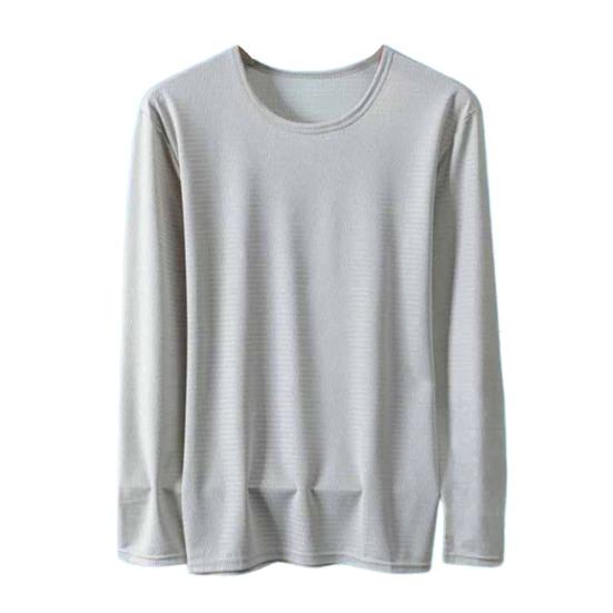 

Men Long Sleeve Tee Breathable Mesh Cooling Shirt Loose Fit Summer Sun Protection T-shirt for Sports Holiday Street XL світло-сірого кольору