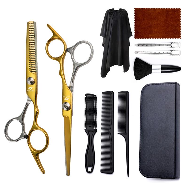 Professional 6-Inch Barber Hairdressing Scissors Set: Includes Flat Shears & Thinning Shears