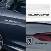 2 Pezzi Styling Auto Logo in PVC Laterale Carrozzeria Parafango Parabrezza Cofano Portabagagli Paraurti Adesivo Per RS S Line A3 A4 A5 A6 A7 Quattro Q2 Q3 Q5 Q7