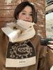 Winter Cute Knitted Women Scarf Headscarf Ladies Casual Animal Dog Print Warm Soft Scarve Mujer Foulard Wrap Shawl Korean New