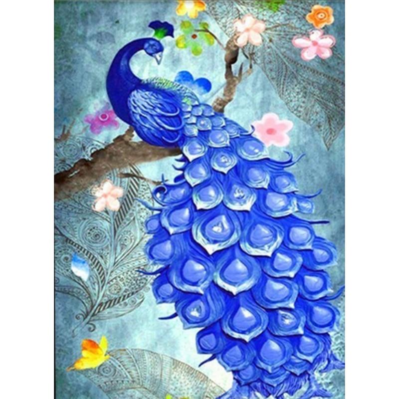 5D DIY Diamond Painting Kit  Flower Peacock  Art Diamond Embroidery Rhinestones Decorations for Home